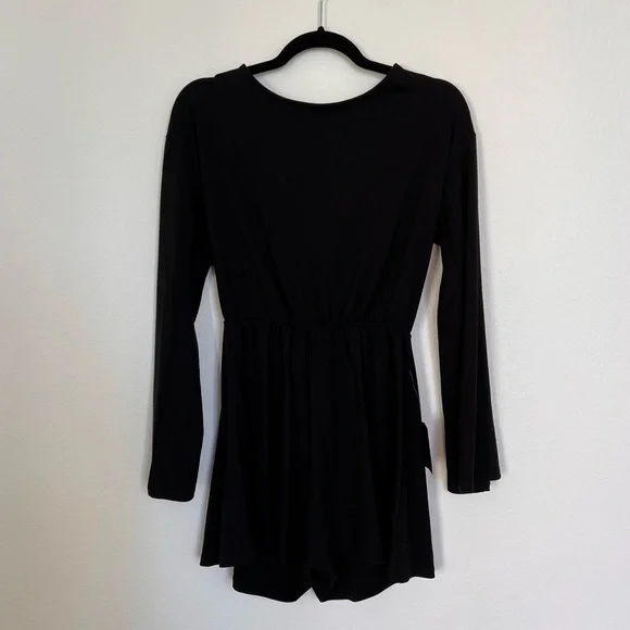 Lulu’s Black Long Sleeve Cutout Romper - Picture 5 of 9